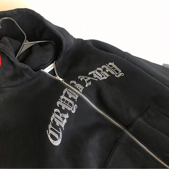 Cry Baby Hoodie Sweatshirt Crystal Embellished Old English Lettered 💕 - Picture 12 of 16